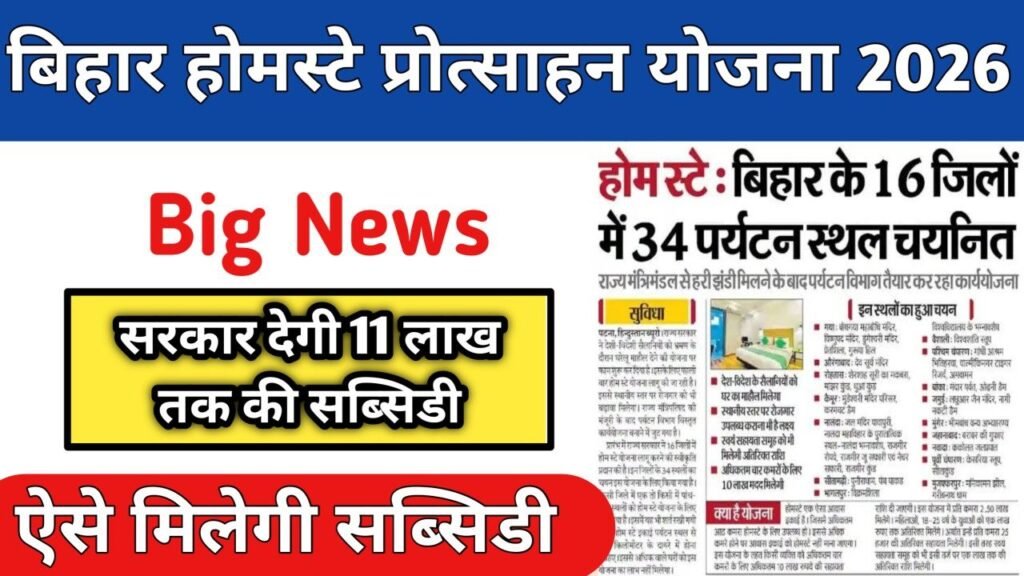 Bihar Homestay Protsahan Yojana 2026
